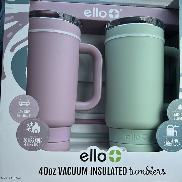 NWT Ello Port 40-oz. Stainless Steel Tumbler with Handle, 2 pk. - Picture 8 of 8